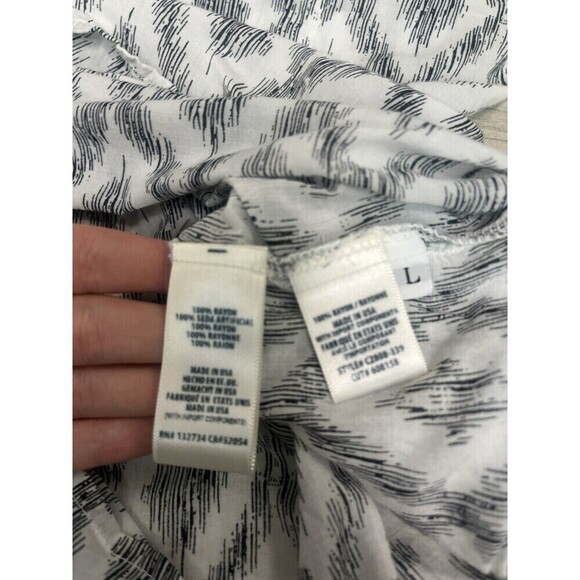 Cloth And Stone Ravenna Large Women Button Up Blouse White Black - Picture 6 of 6